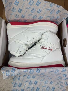 Patrick Ewing White & Red High-Top Sneakers